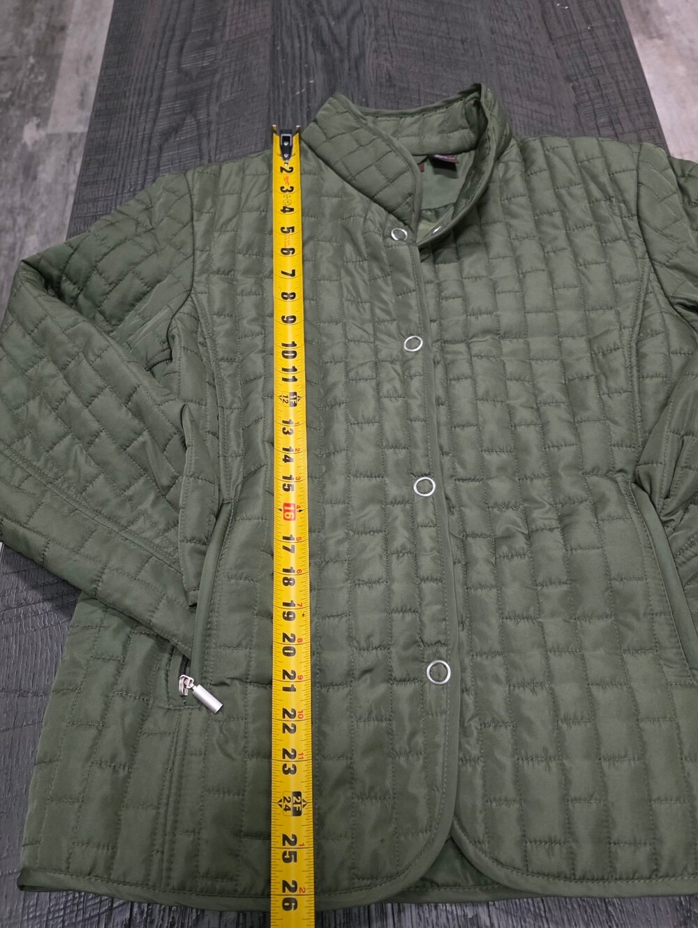 J.A Sport Quilted Lightweight Women's Polyester Jacket in Olive Green (Size:Med) - Picture 3 of 7